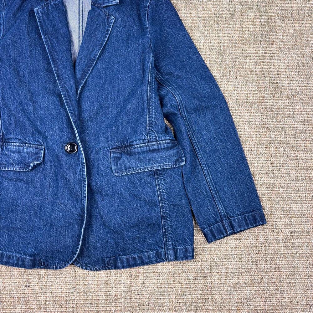 🧥 Abercrombie & Fitch Denim Blazer | S | Dark Wash - Picture 2 of 6